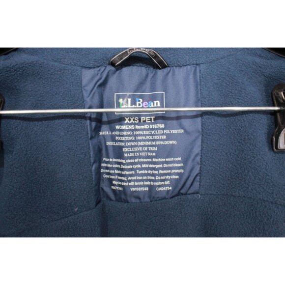 LL Bean 650 Down Fill Colorblock Full Zipper Jacket Pink Blue XXS Pet - Picture 10 of 12
